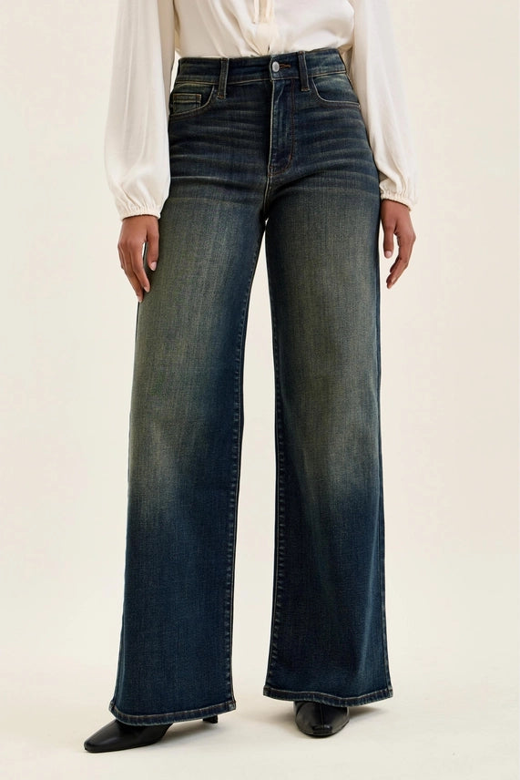 Lux Retro High-Rise Wide Leg Jeans