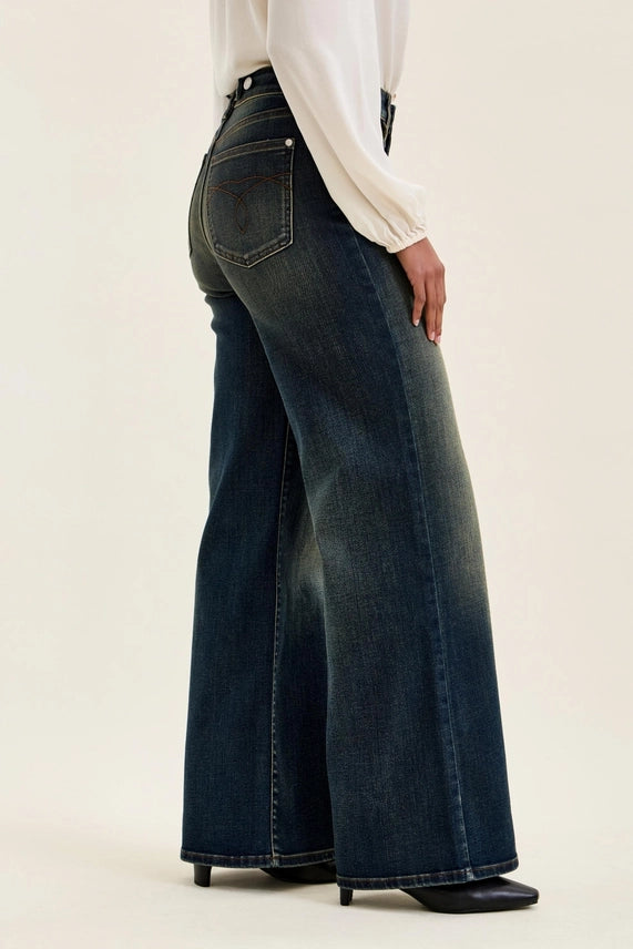 Lux Retro High-Rise Wide Leg Jeans