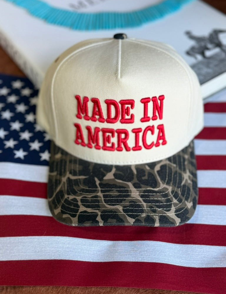 Made In America Embroidered Leopard Trucker Hat