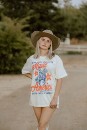 Made In America Oversized Graphic TeeBlue JeanXS/S
