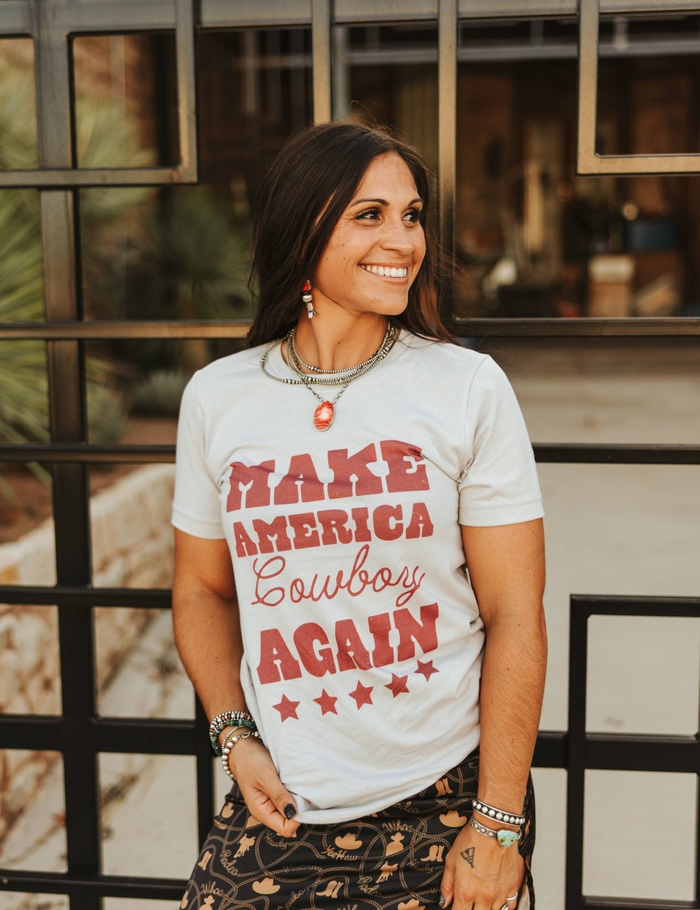 Make America Cowboy Again Stars Graphic TeeCementXS