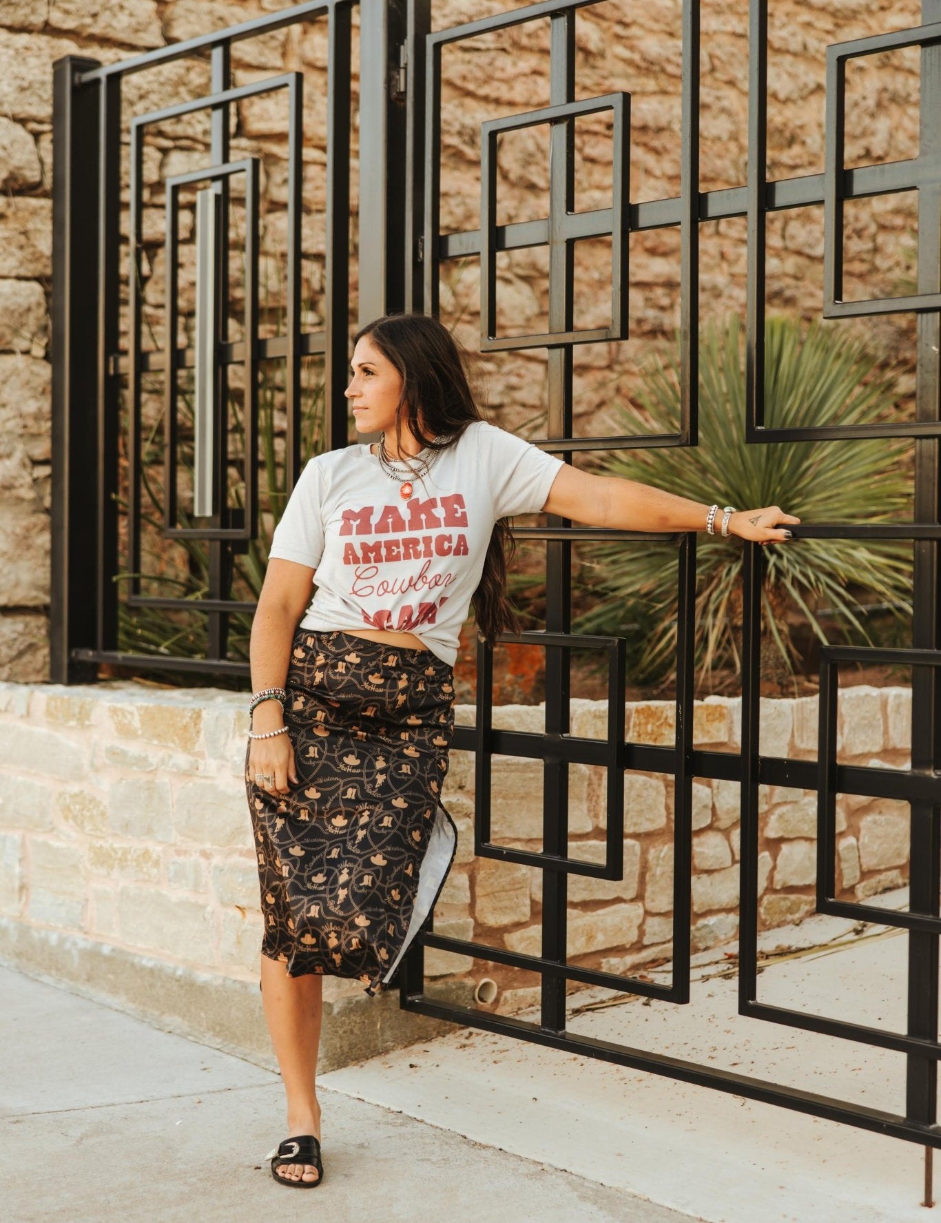 Make America Cowboy Again Stars Graphic TeeCementXS