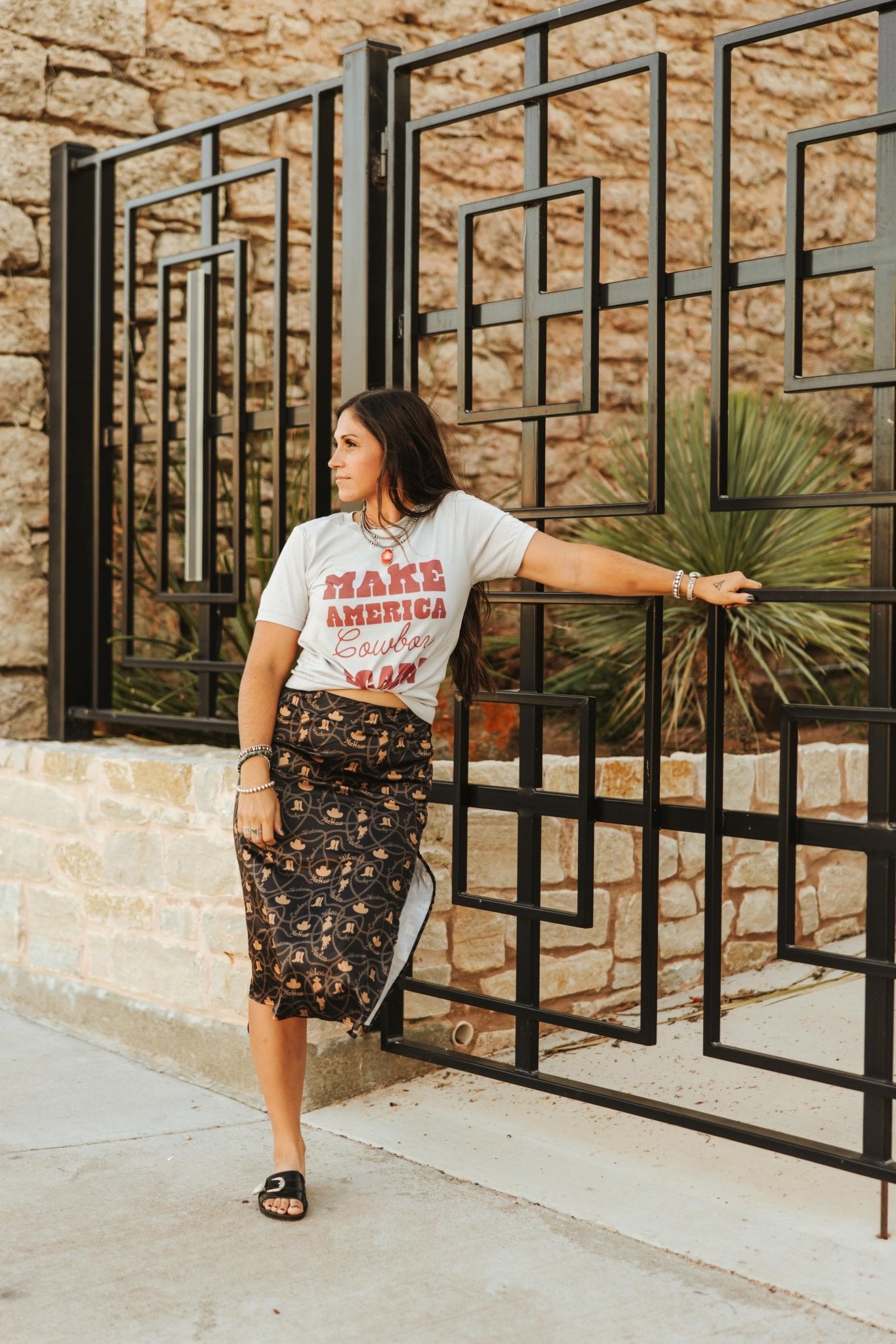 Make America Cowboy Again Stars Graphic TeeCementXS