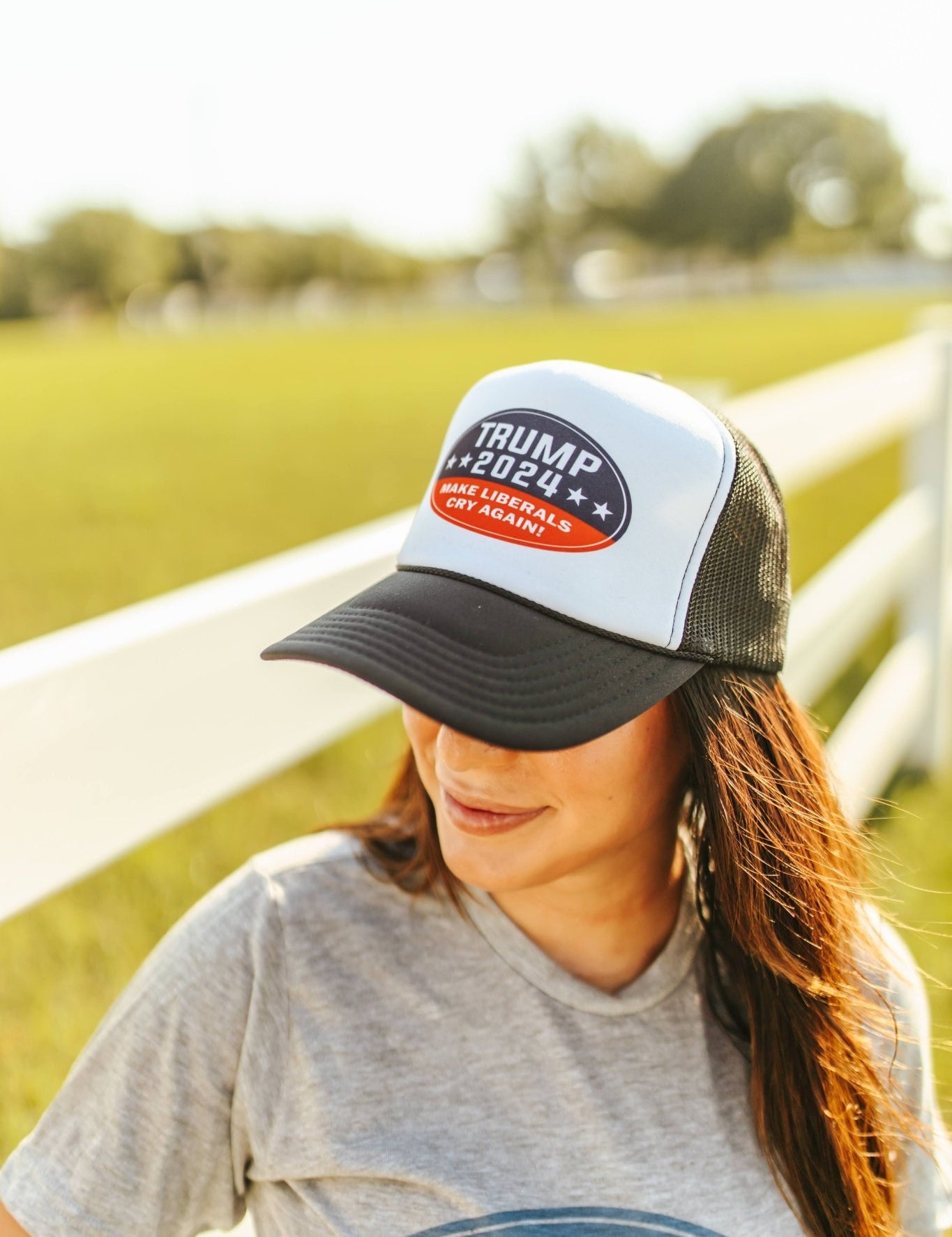 Make Liberals Cry Trucker HatBlack & WhiteOS