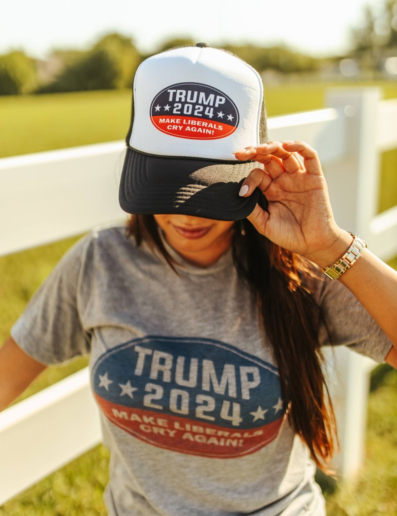 Make Liberals Cry Trucker HatBlack & WhiteOS