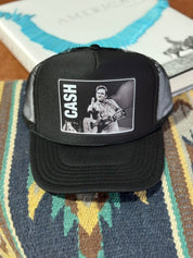 Man in Black Trucker Hat Black