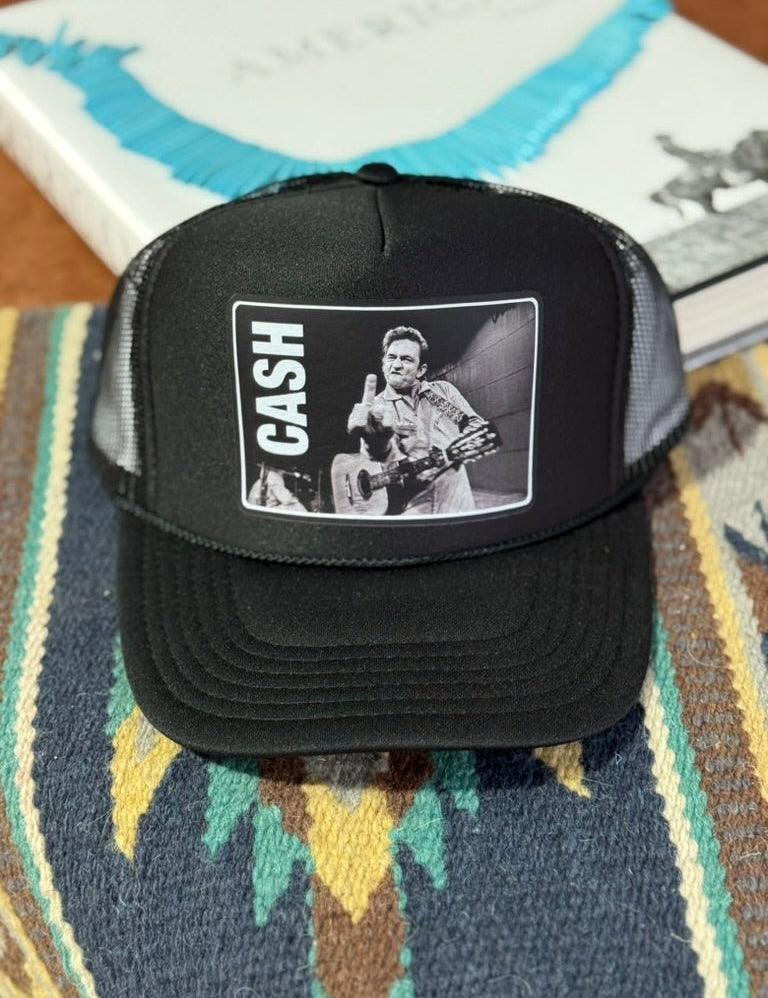 Man in Black Trucker Hat Black