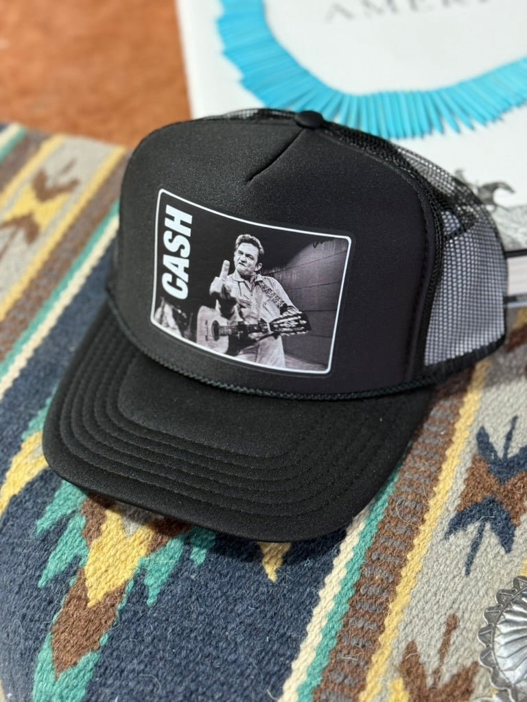 Man in Black Trucker Hat Black