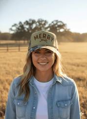 Merry Christmas Bow Camo Trucker HatLight Camo