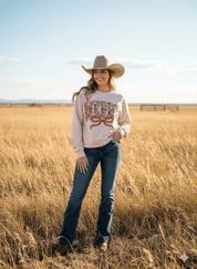 Merry Christmas Camo Print SweatshirtBlush PinkS