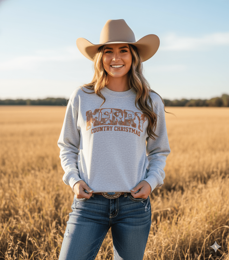 Merry Country Christmas Graphic SweatshirtAshS