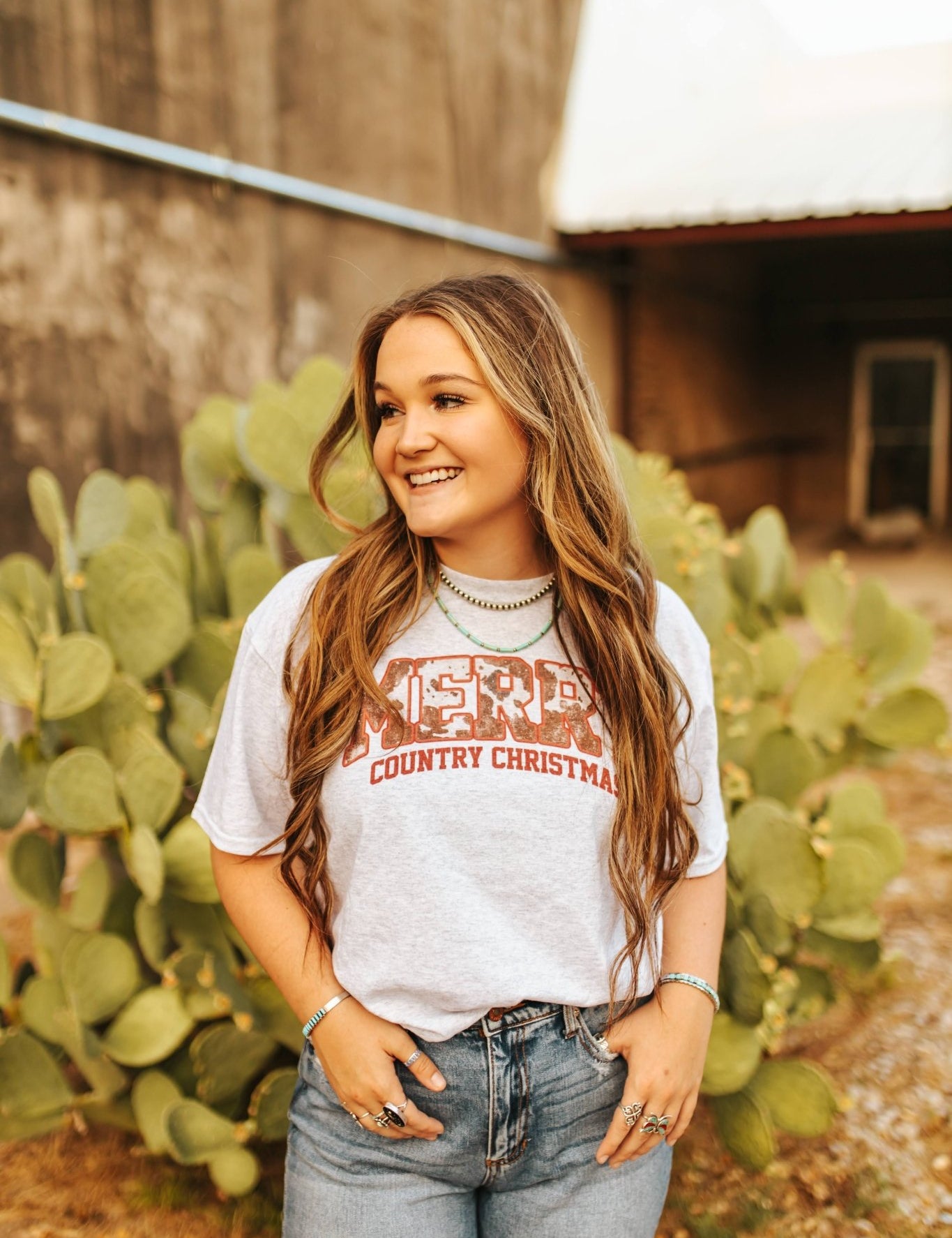 Merry Country Christmas Graphic TeeGreyS
