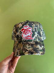 Merry Cowboy Christmas Patch Tree Camo Trucker Hat