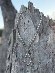 Mesa Moon Looped Silver Pearl Necklace