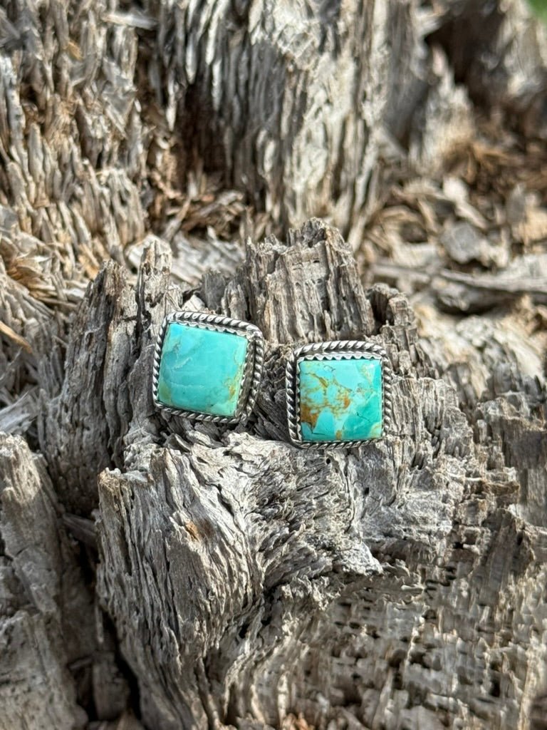 Mesa Square Turquoise Stud Earrings