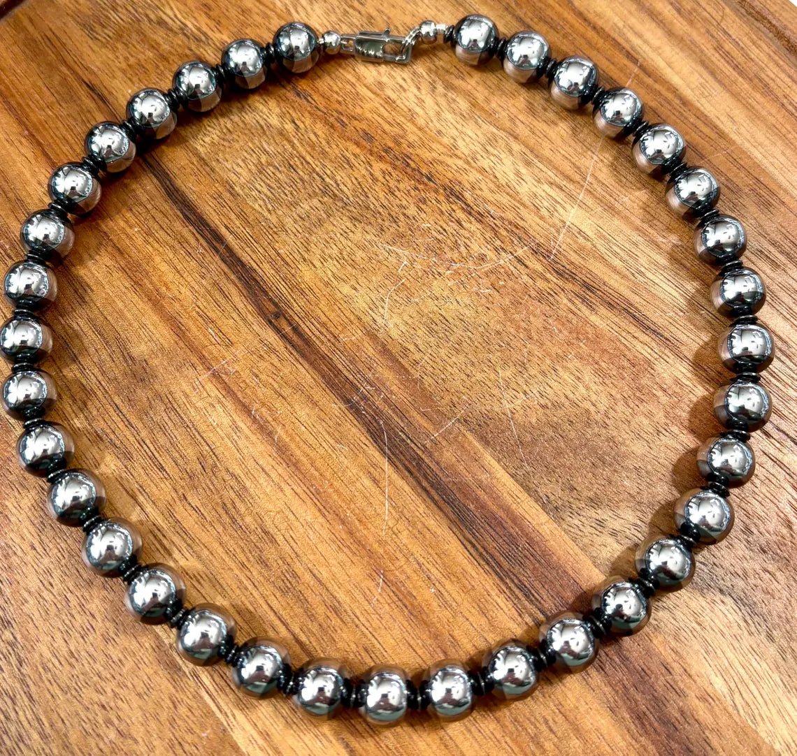 Midnight Eclipse Hematite Beaded Choker