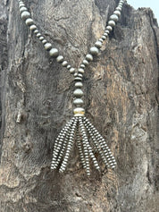 Midnight Ridge Tassel Beaded Necklace