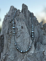 Midnight Starlight Hematite Pearl Necklace