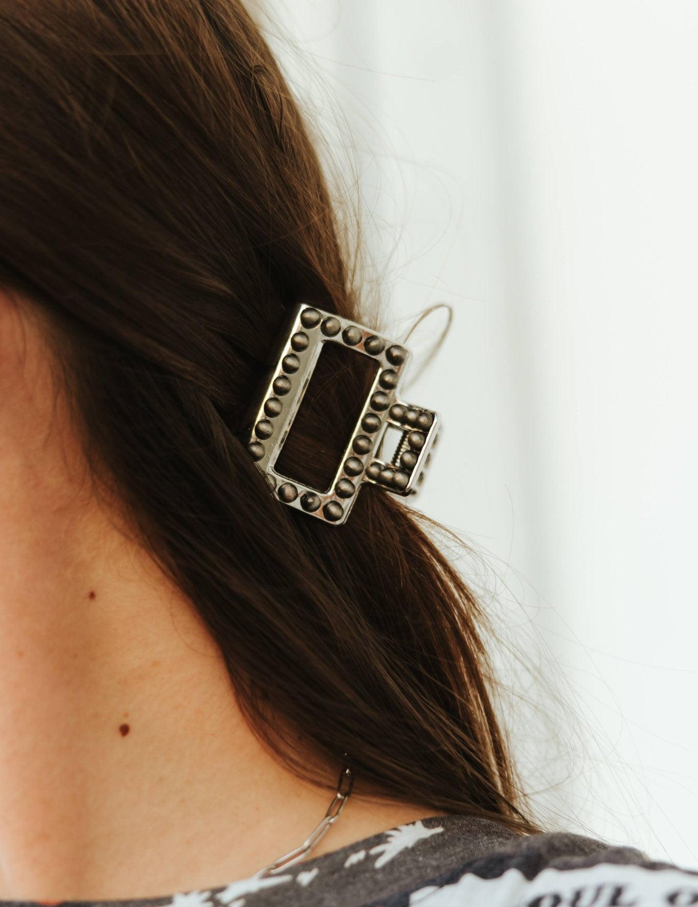 Mini Square Faux Pearl Claw Hair Clip