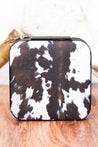 Mini Travel Jewelry Box - Dark Brown Cow PrintBlackOS