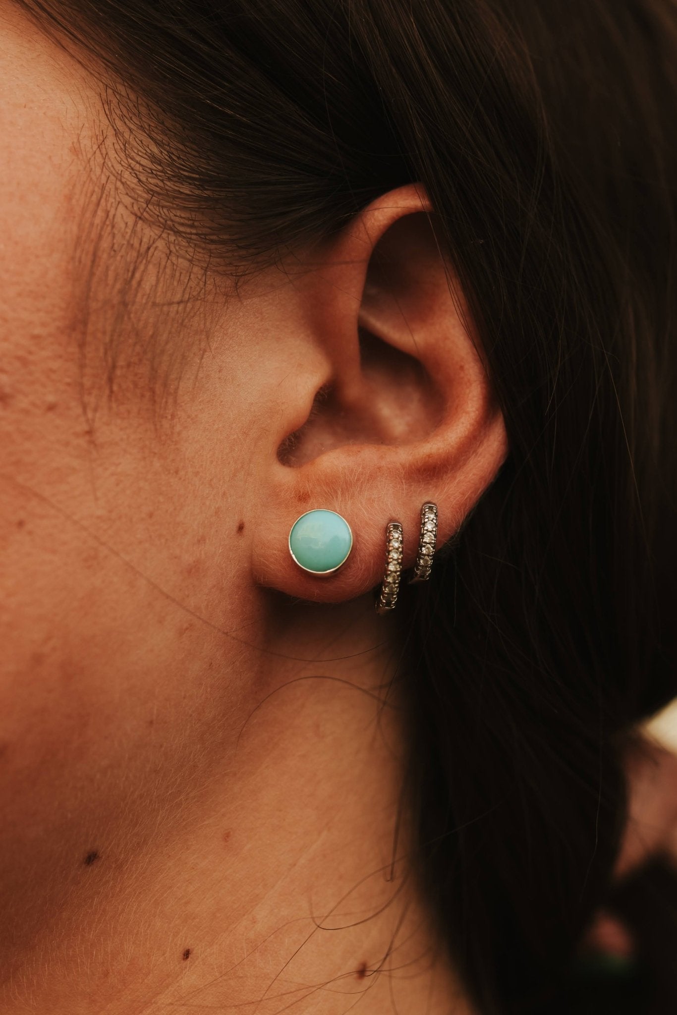 Mini Turquoise Studs8mm