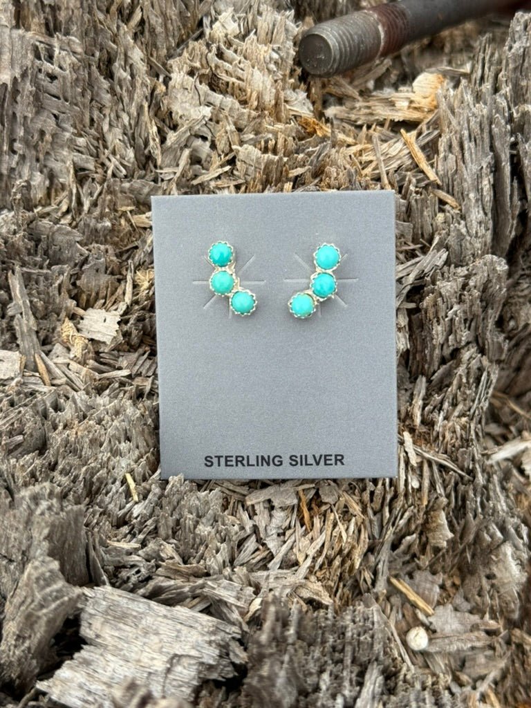 Mini Turquoise Trilogy Stud Earrings