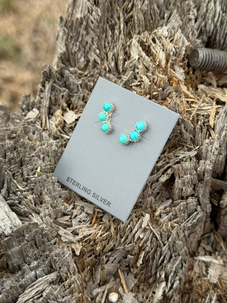 Mini Turquoise Trilogy Stud Earrings