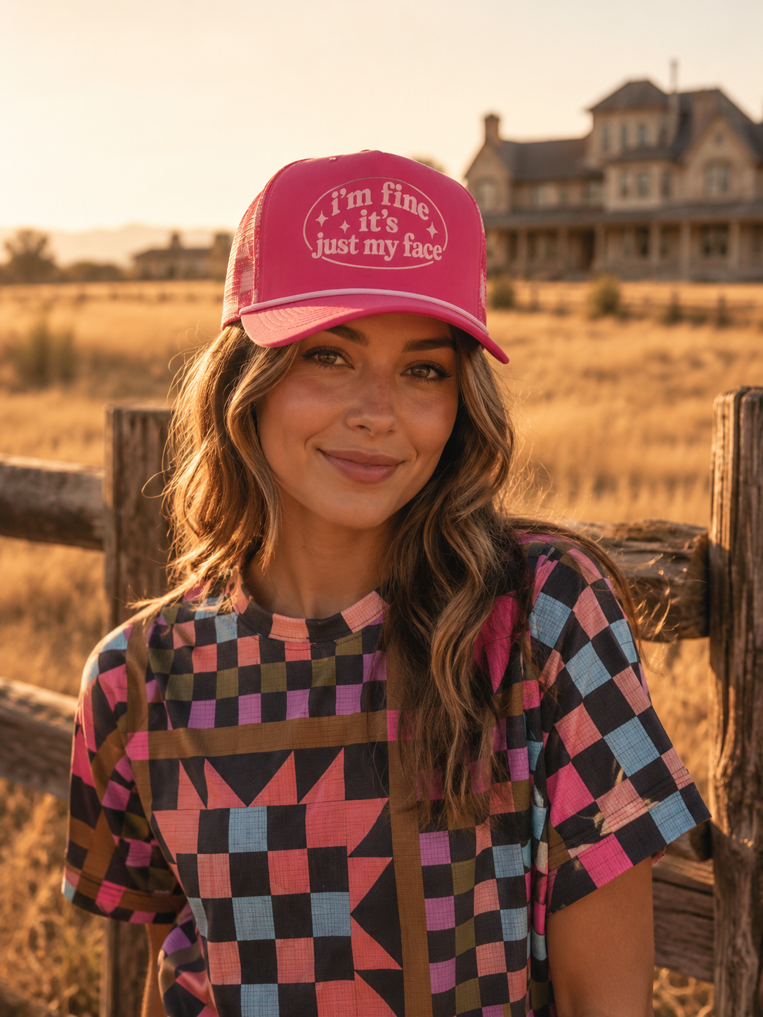 I'm Fine It's Just My Face Trucker Hat