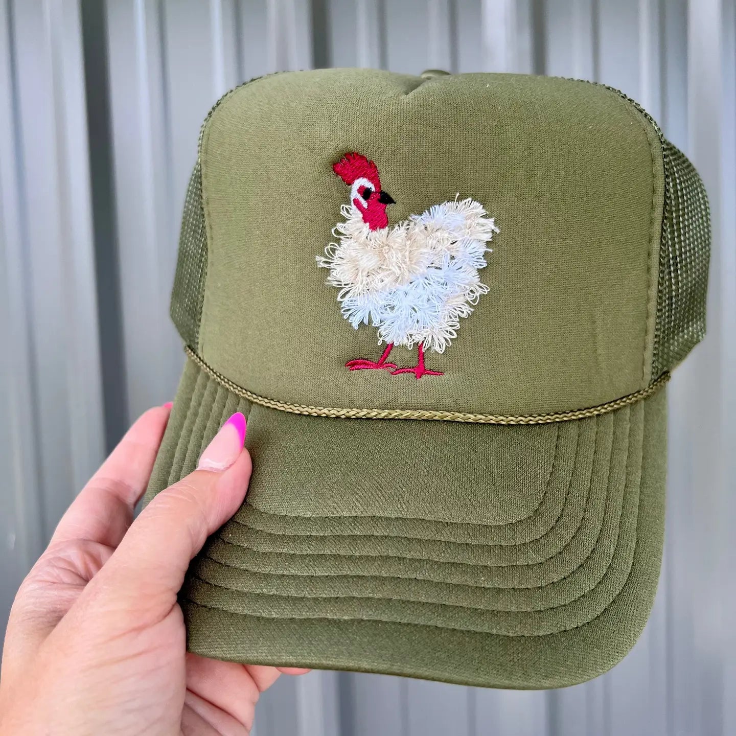 Mother Clucker Fluffy Embroidered Trucker Hat