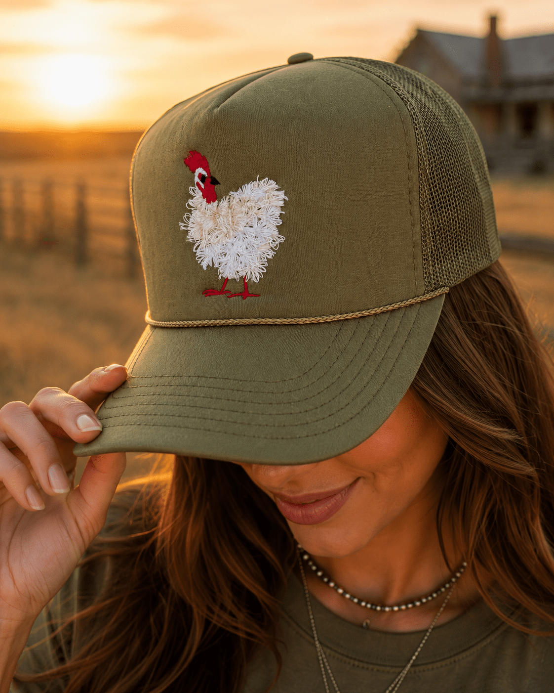 Mother Clucker Fluffy Embroidered Trucker Hat