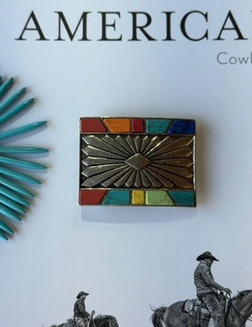 Multi - Color Concho Belt Buckle