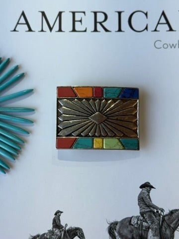 Multi - Color Concho Belt Buckle
