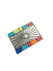 Multi - Color Concho Belt Buckle