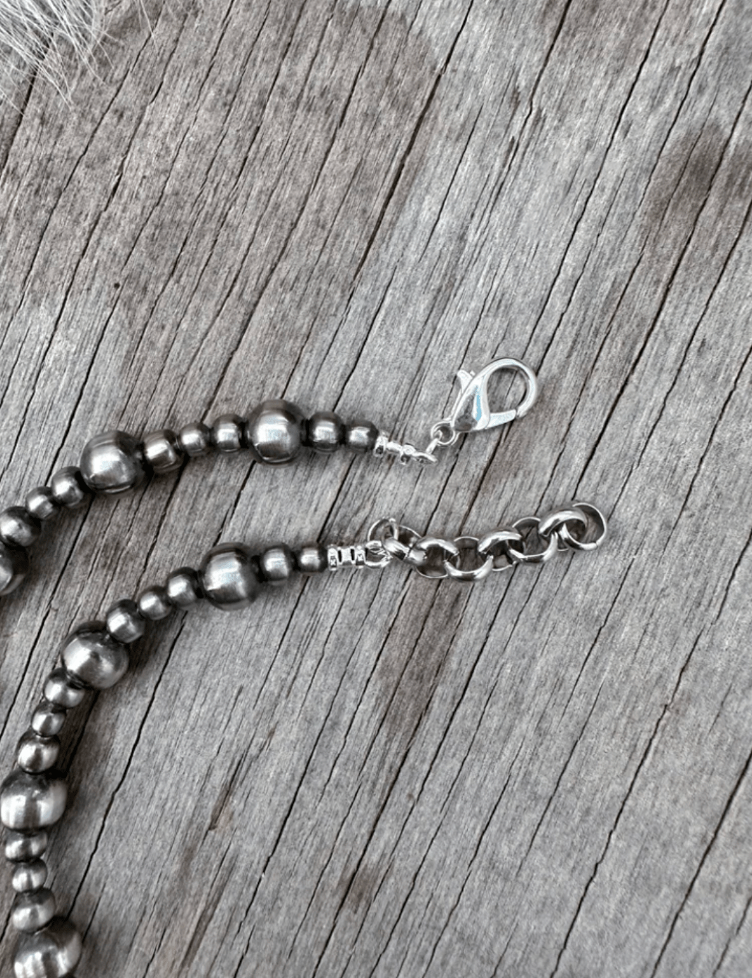 Multi Size Silver Pearl Necklace