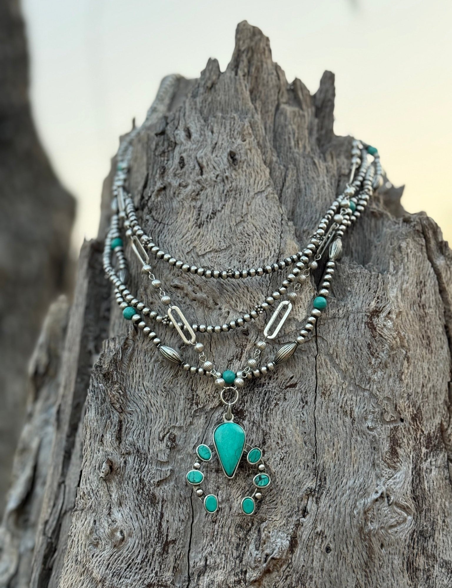 Multi - Strand Beaded Naja Necklace