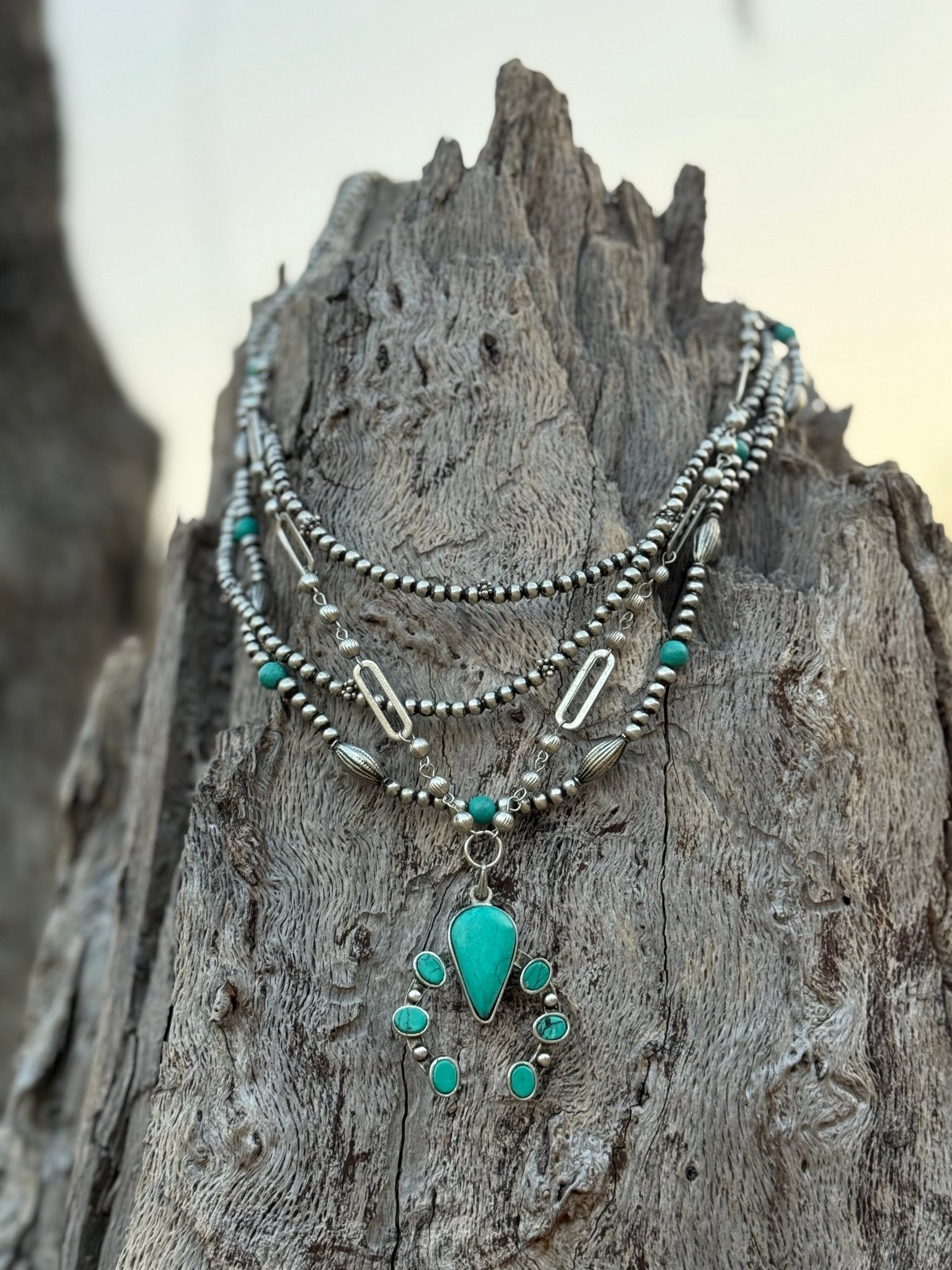 Multi - Strand Beaded Naja Necklace