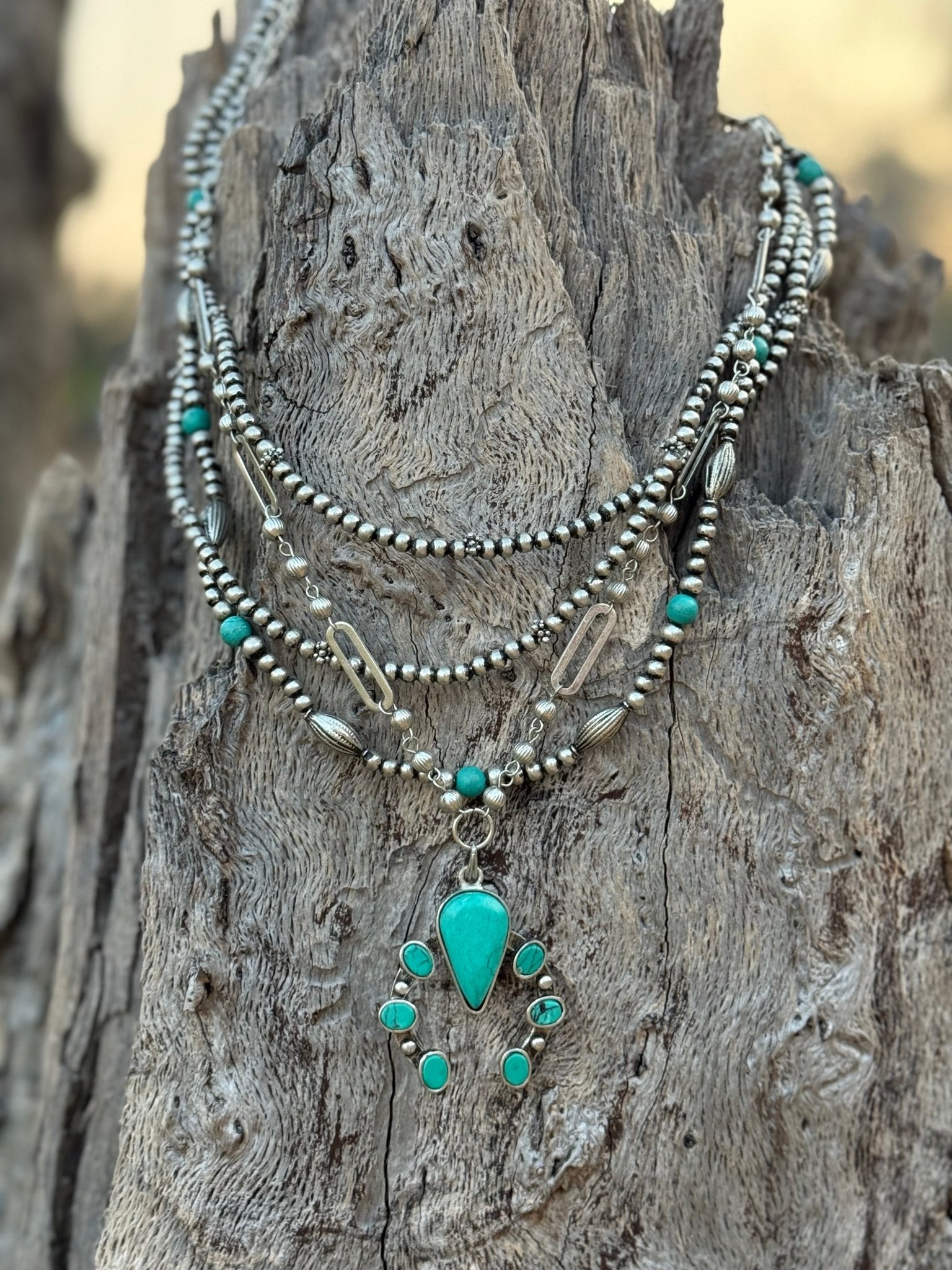 Multi - Strand Beaded Naja Necklace