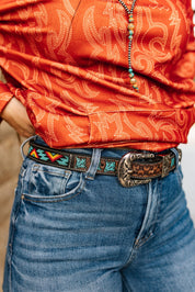 Multicolor Aztec Leather BeltS