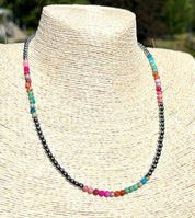Multicolor Jasper Hematite Beaded Necklace