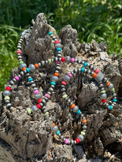 Multicolored Roundel Squash Beaded Necklace