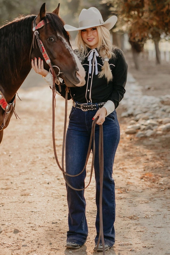 Rodeo Quincy Cowgirl Spirit High Rise Flare Jeans