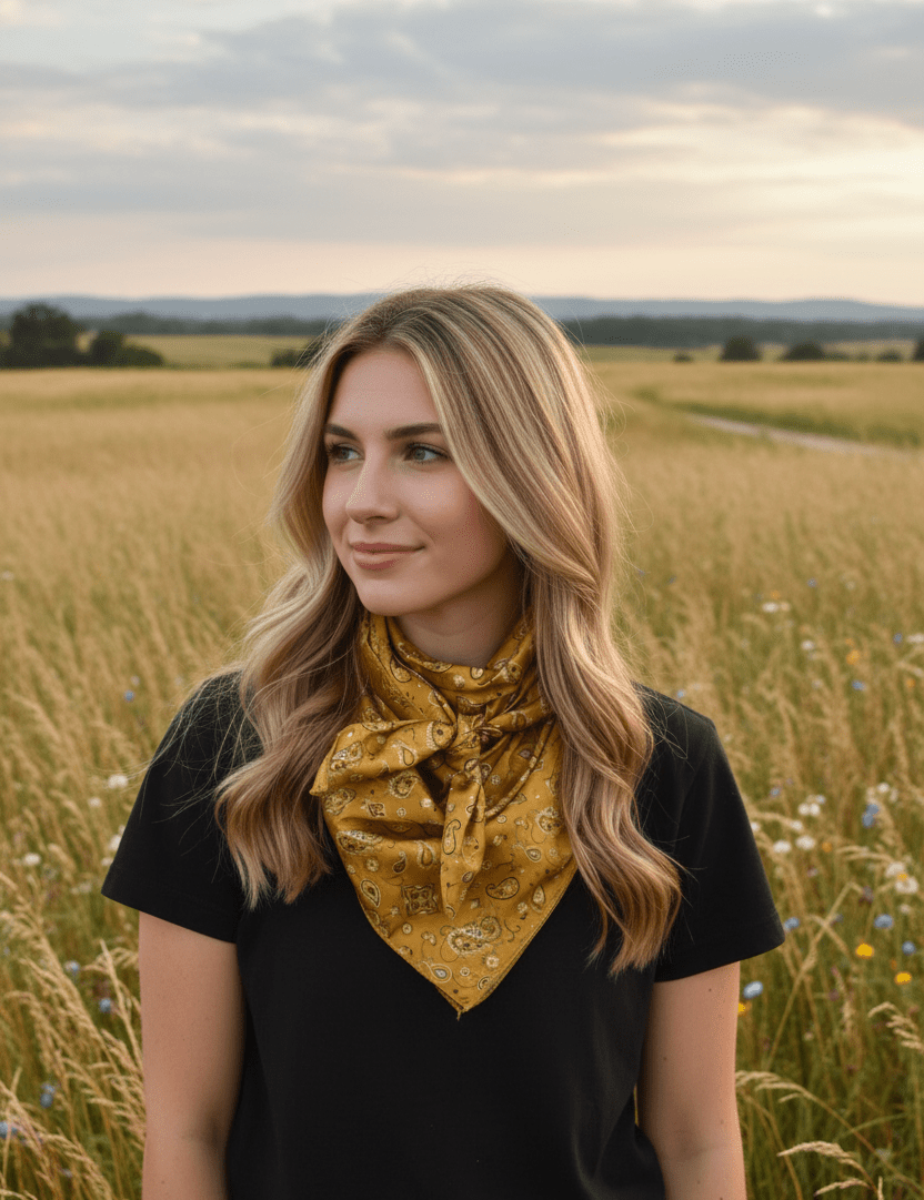 Mustard Paisley Wild Rag
