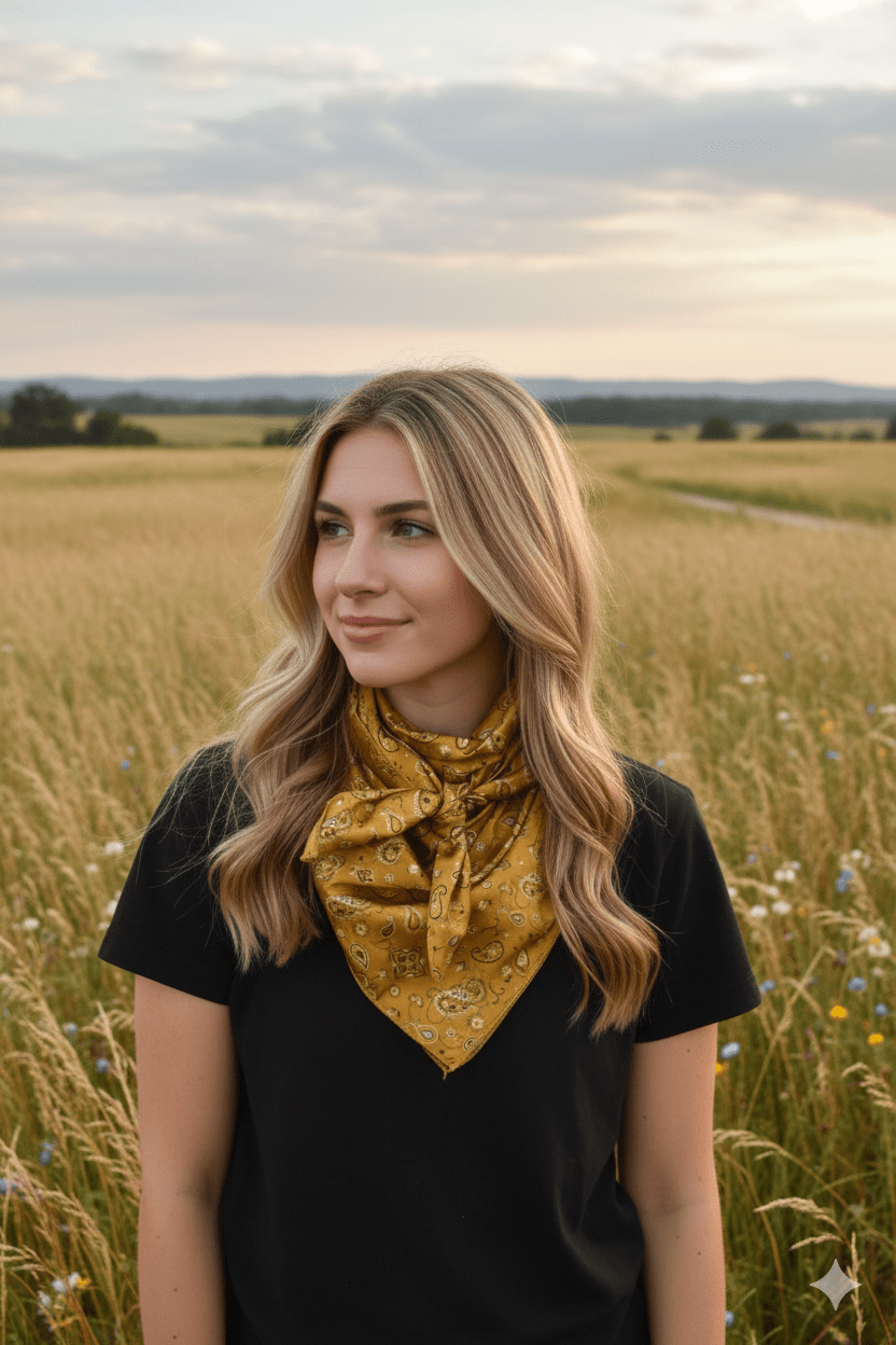 Mustard Paisley Wild Rag
