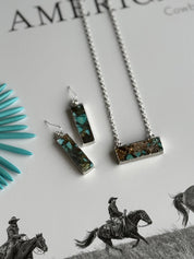Natural Turquoise Bar Earrings
