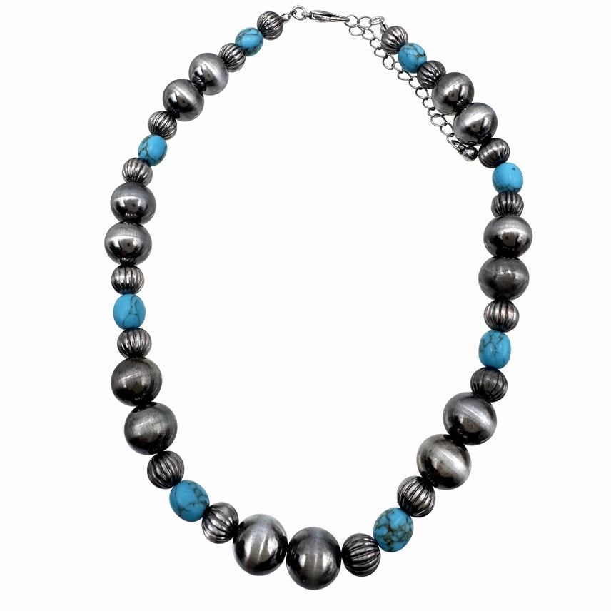 Silver Canyon Turquoise Beaded Necklace
