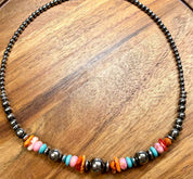 Turquoise Sunset Heishi Beaded Necklace