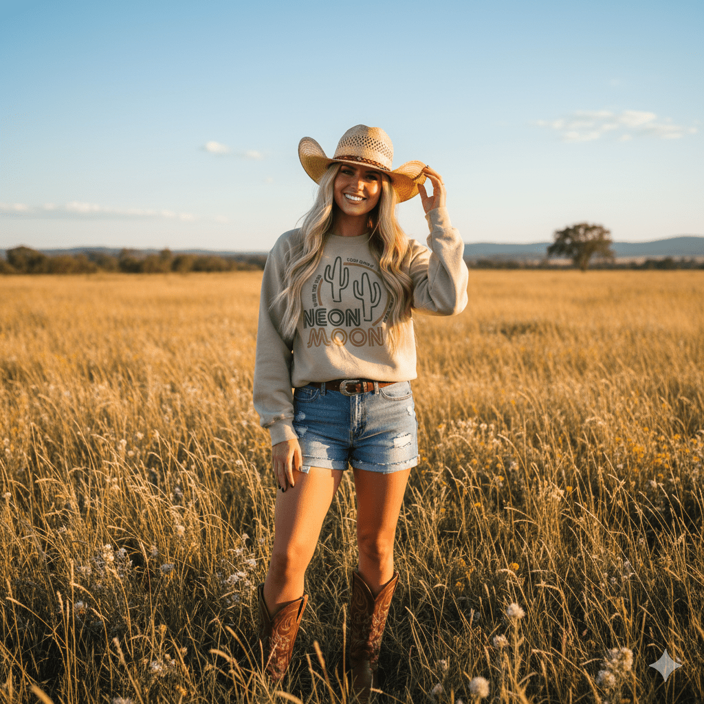 Neon Moon Cactus Graphic SweatshirtSandS