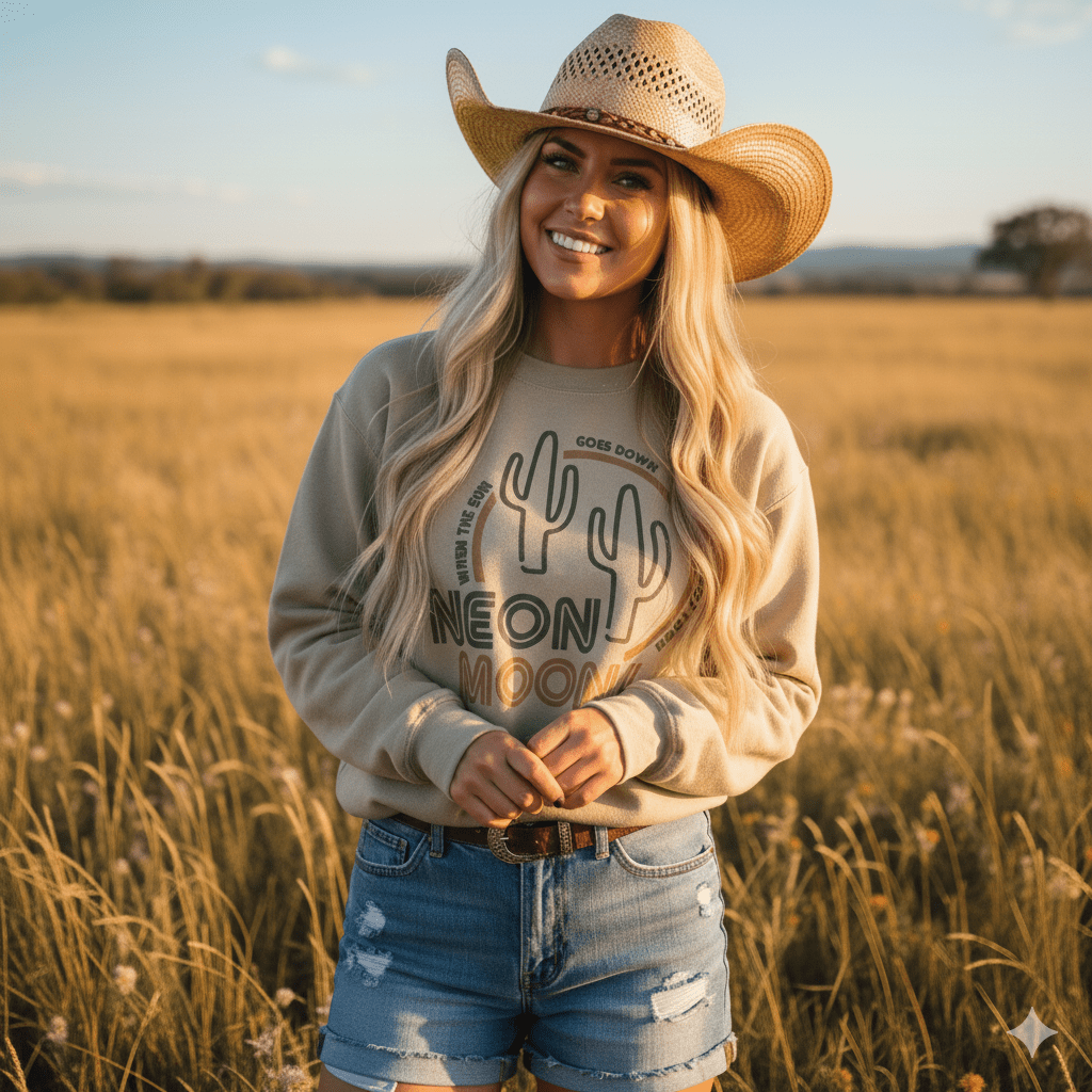 Neon Moon Cactus Graphic SweatshirtSandS