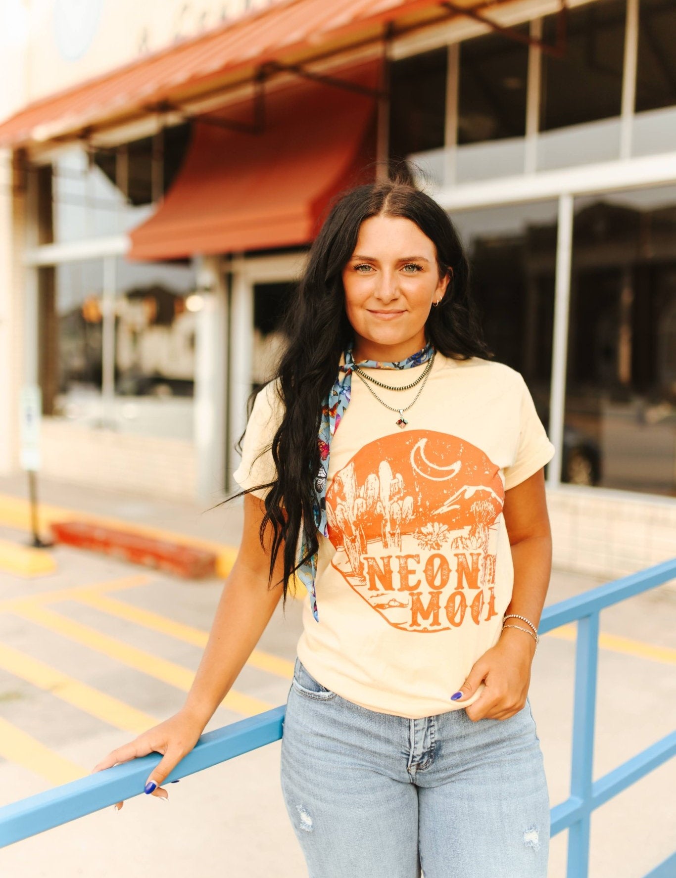 Neon Moon Western Graphic TeeVegas GoldS