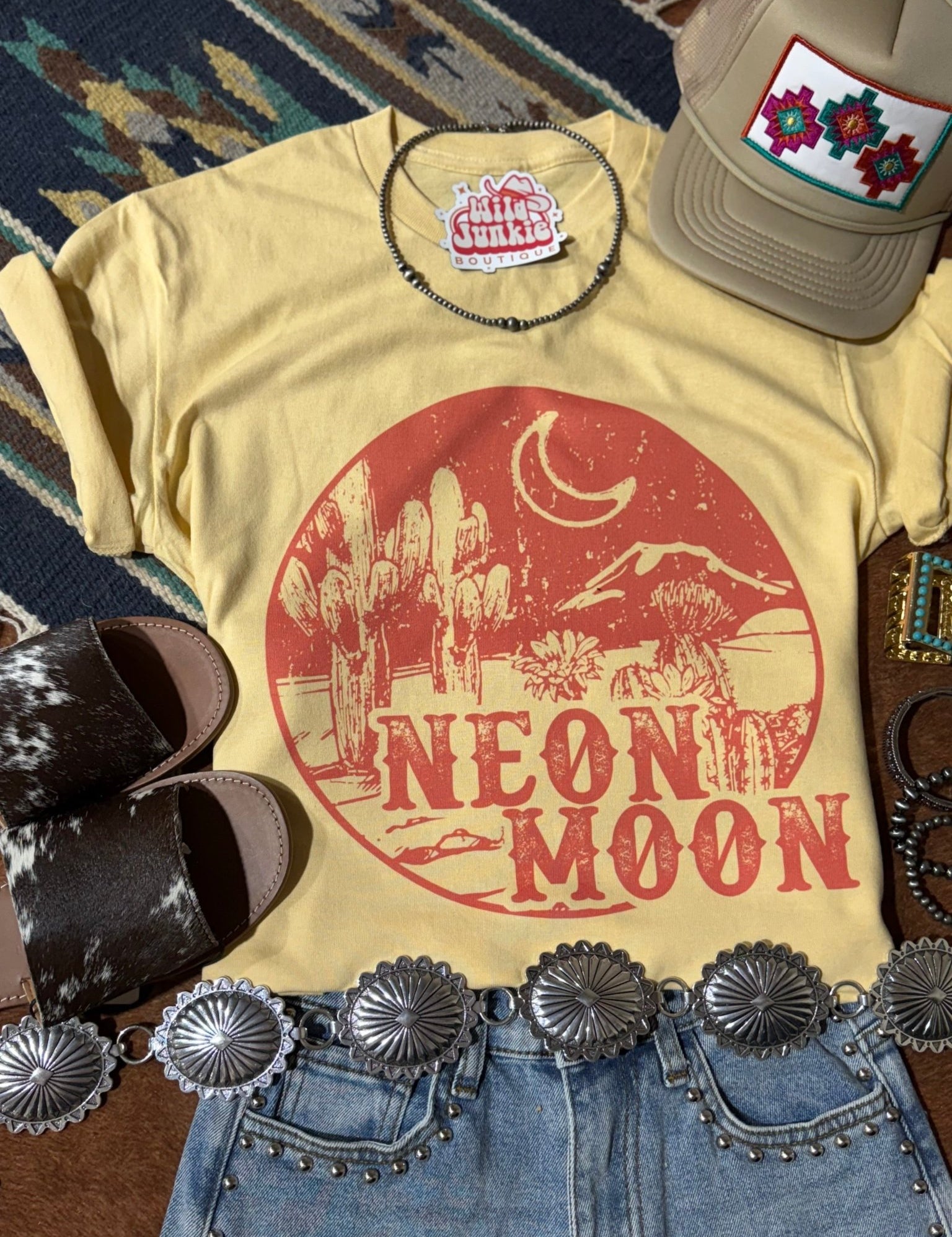 Neon Moon Western Graphic TeeVegas GoldS